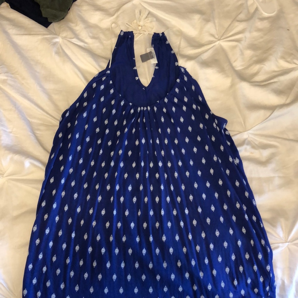 Blue patterned tank top